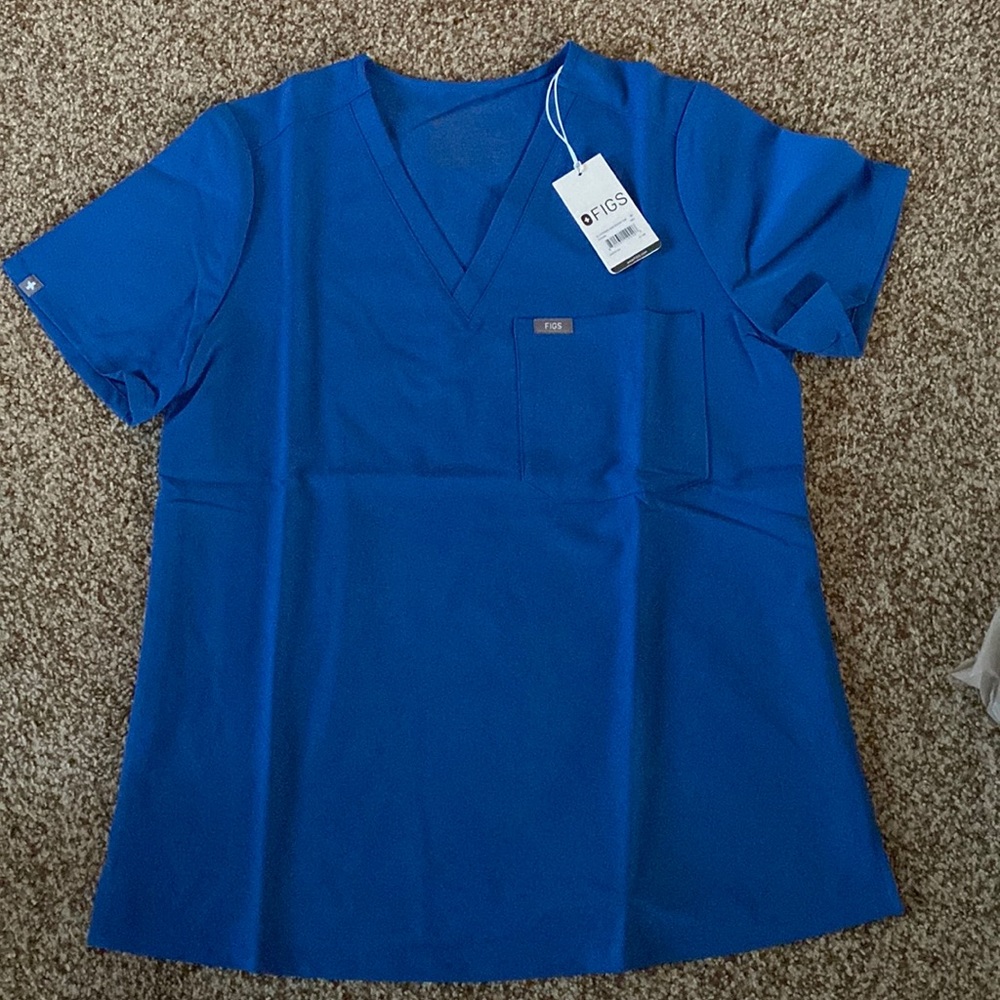 Women’s FIGS - Royal Blue- Catarina one pocket scrub top - size medium